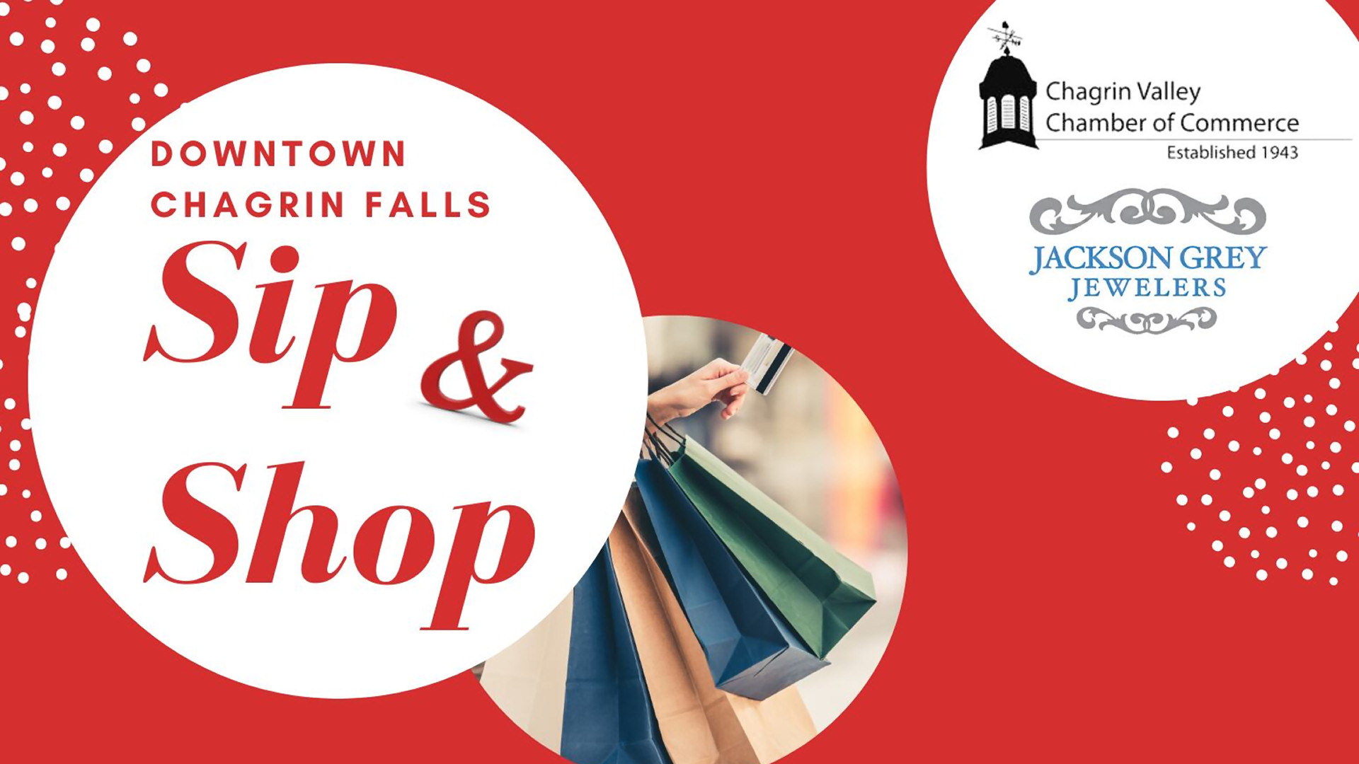 Sip & Shop - Chagrin Falls - November 8th Sip & Shop - Chagrin Falls - November 8th