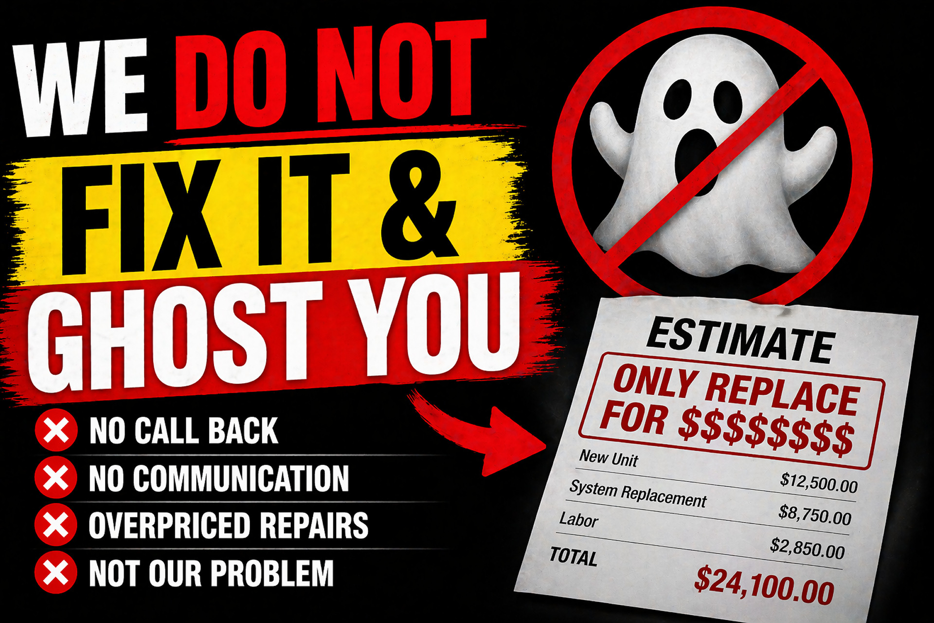 We DO NOT Fix It & Ghost You